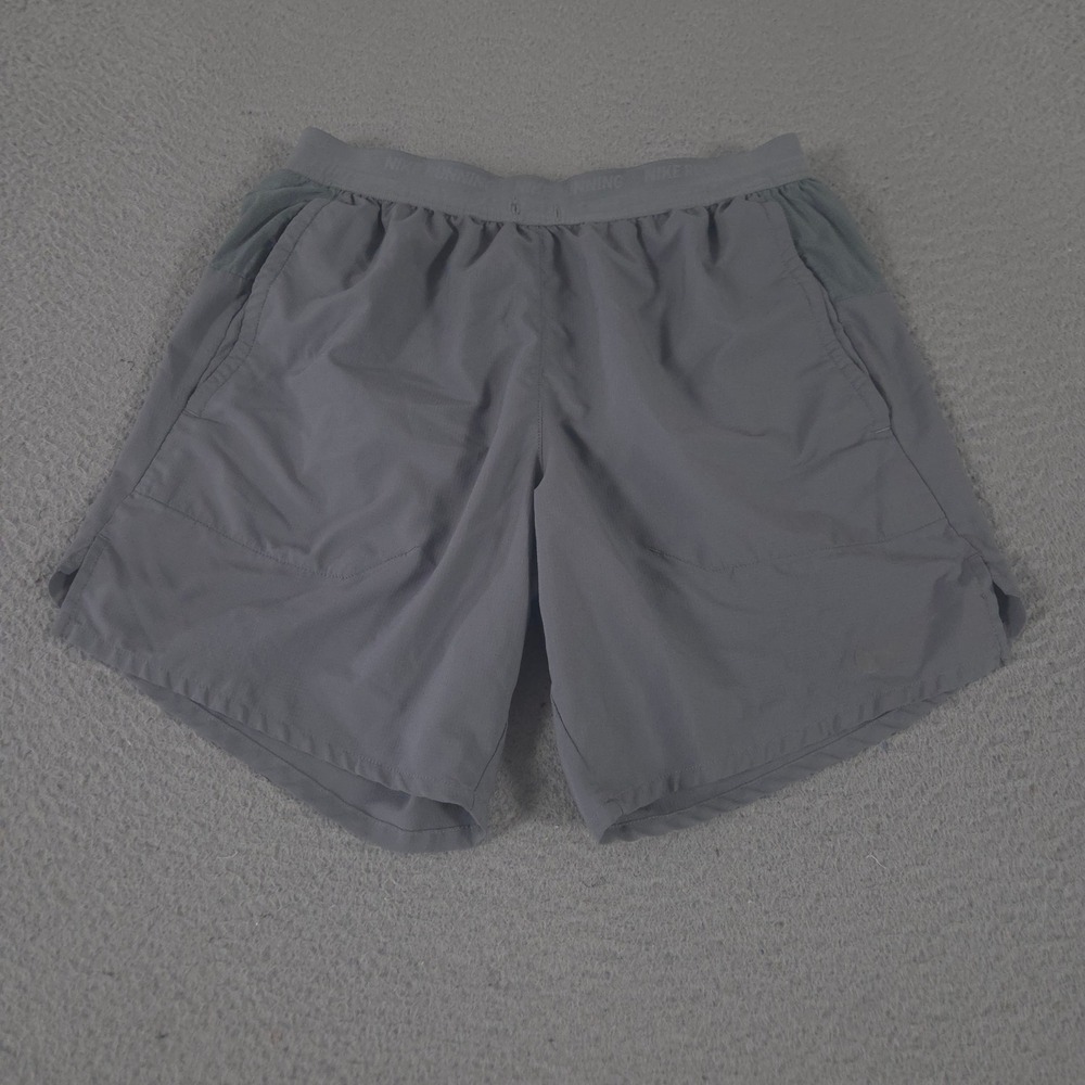 Nike Shorts Mens S Gray Dri-FIT 7" Brief Lined Running Ripstop Mesh Activewear